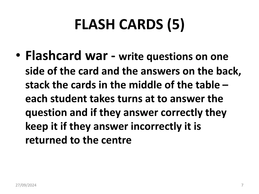 flash cards 5