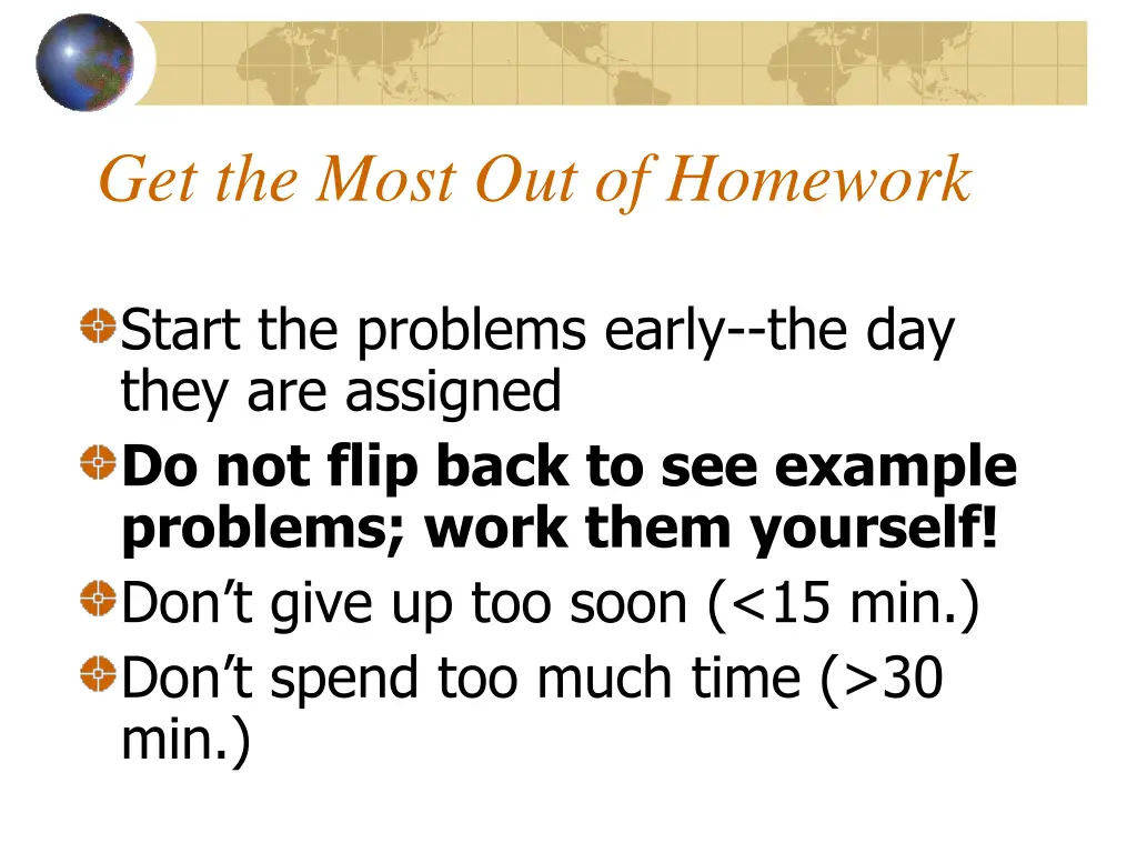 get the most out of homework