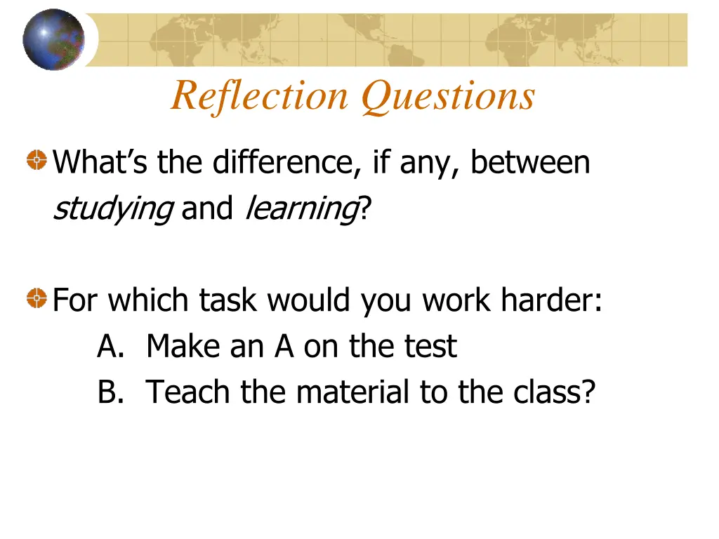 reflection questions