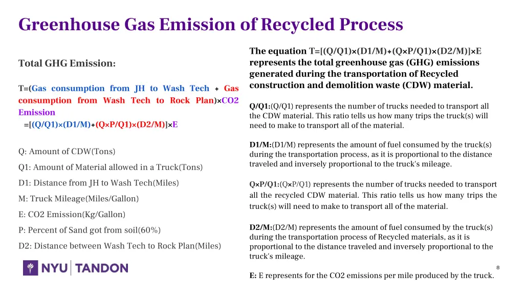 greenhouse gas emission of recycled process