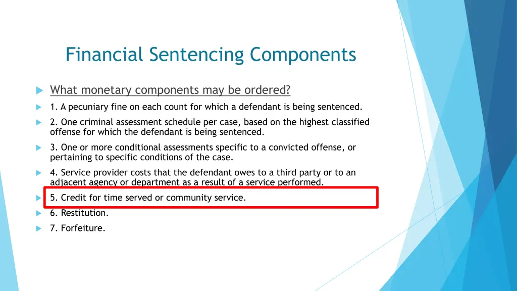 financial sentencing components 5