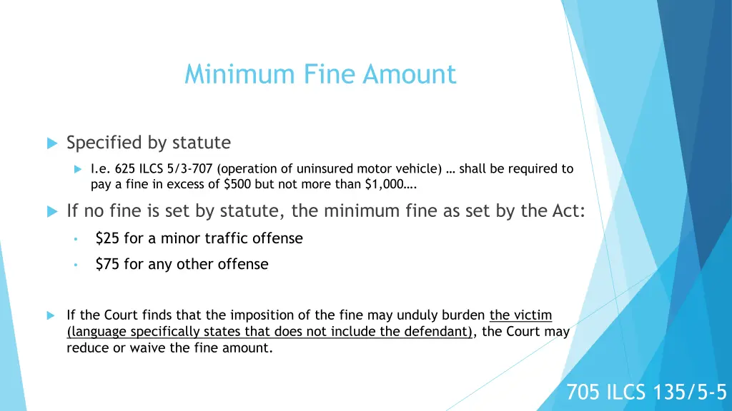 minimum fine amount