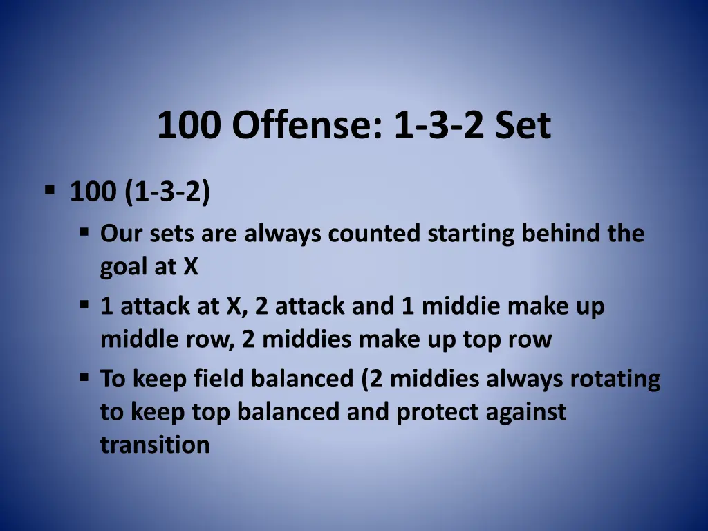 100 offense 1 3 2 set