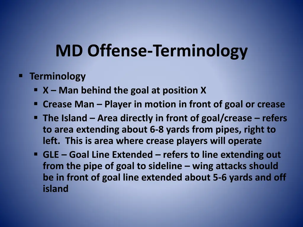 md offense terminology