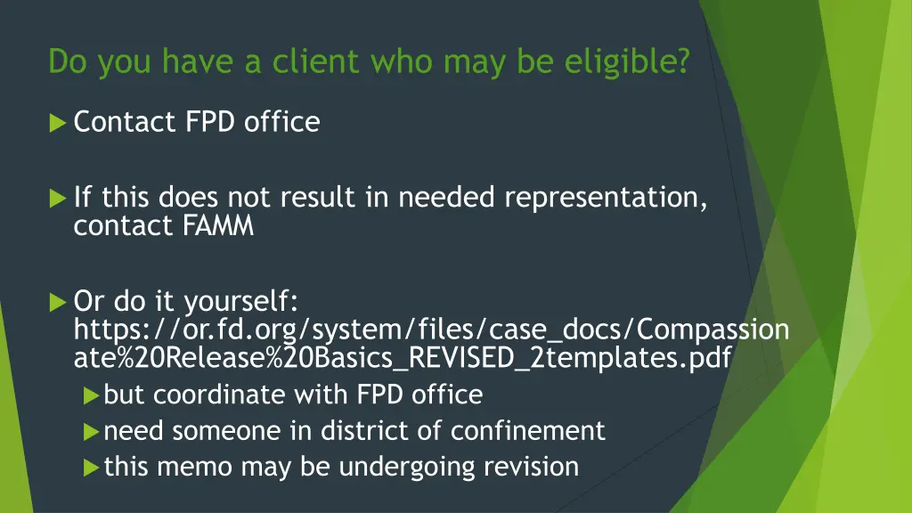 do you have a client who may be eligible