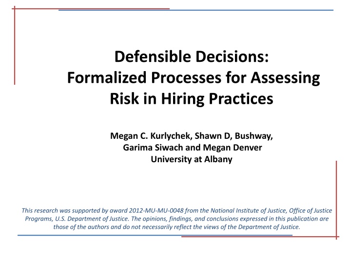 defensible decisions formalized processes