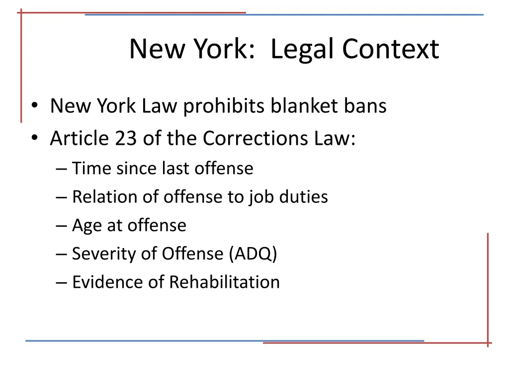 new york legal context