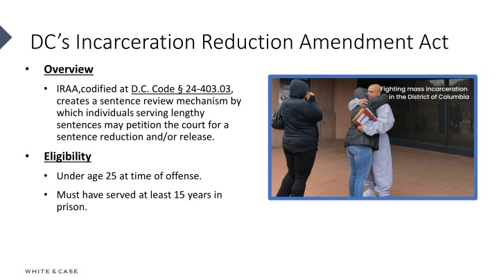 dc s incarceration reduction amendment act