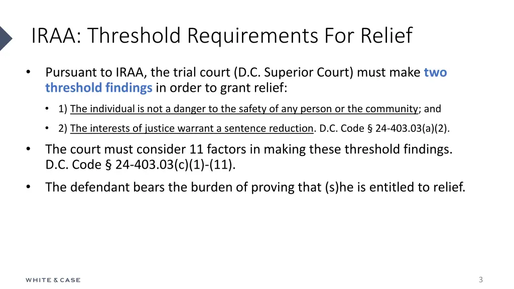 iraa threshold requirements for relief