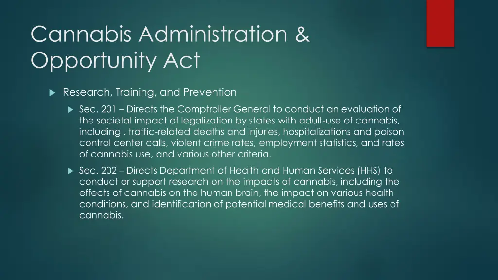 cannabis administration opportunity act 10