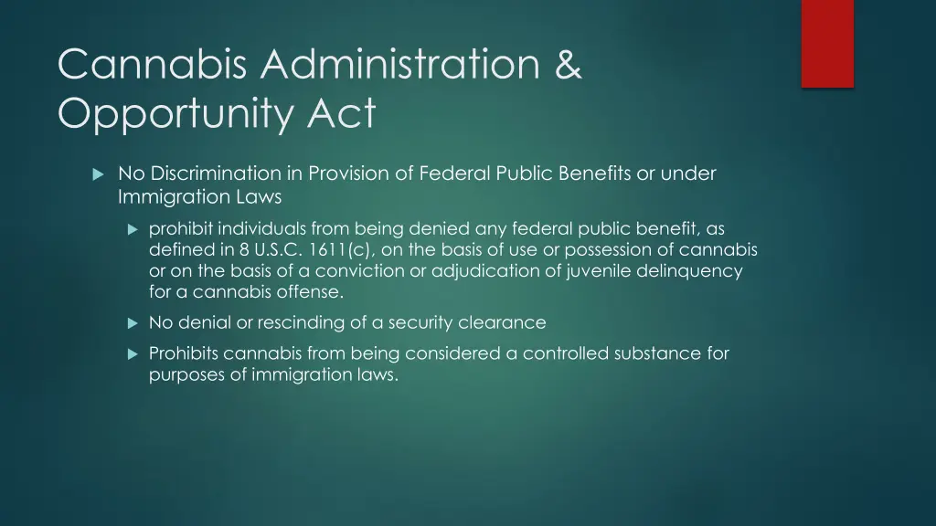 cannabis administration opportunity act 19