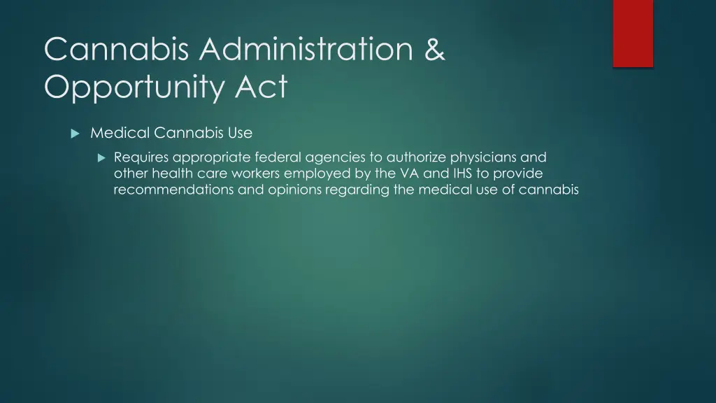 cannabis administration opportunity act 20