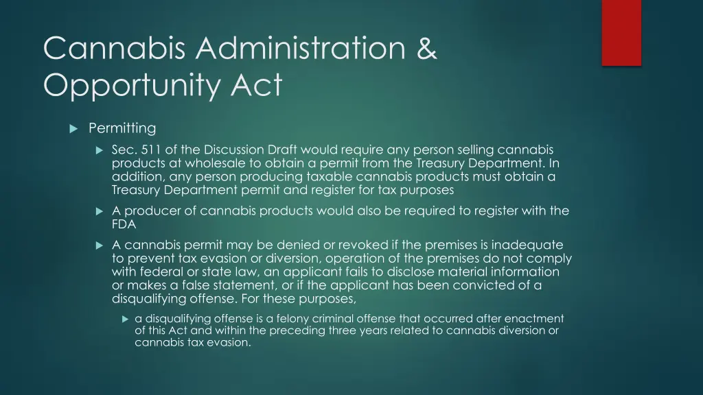 cannabis administration opportunity act 25