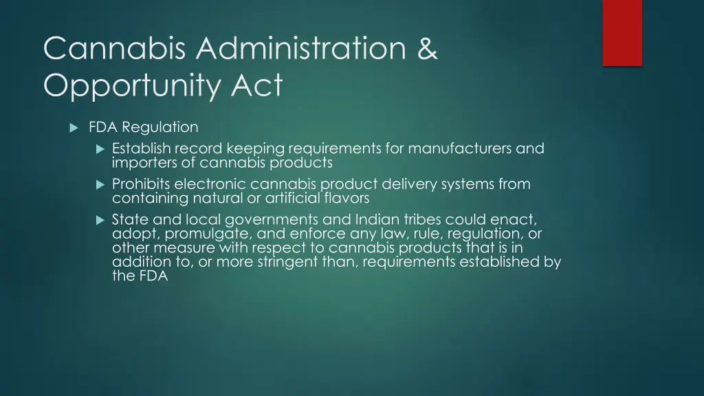 cannabis administration opportunity act 34