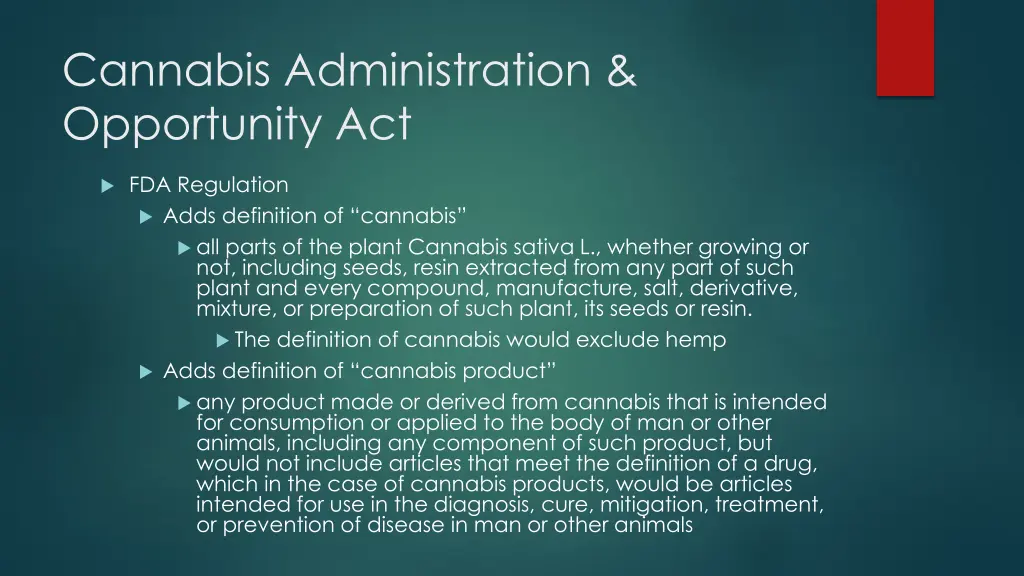 cannabis administration opportunity act 35