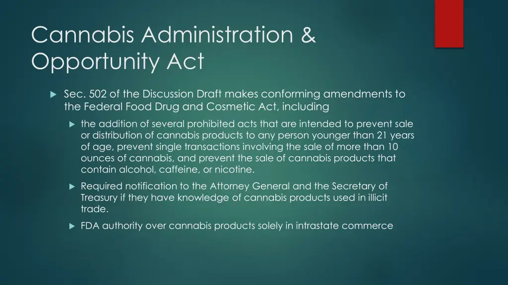 cannabis administration opportunity act 36