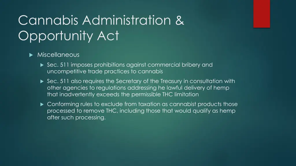 cannabis administration opportunity act 43