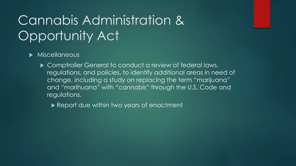 cannabis administration opportunity act 45