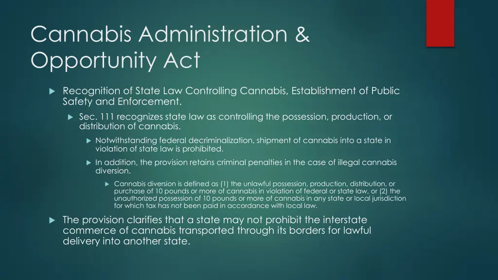 cannabis administration opportunity act 6