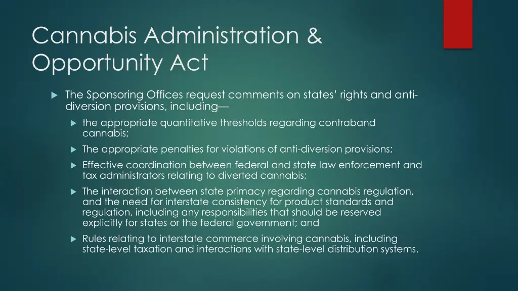 cannabis administration opportunity act 7