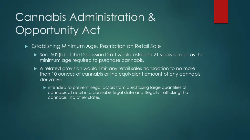 cannabis administration opportunity act 8