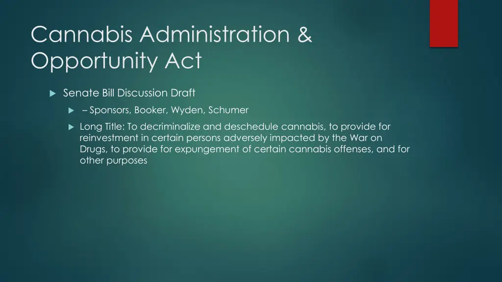 cannabis administration opportunity act