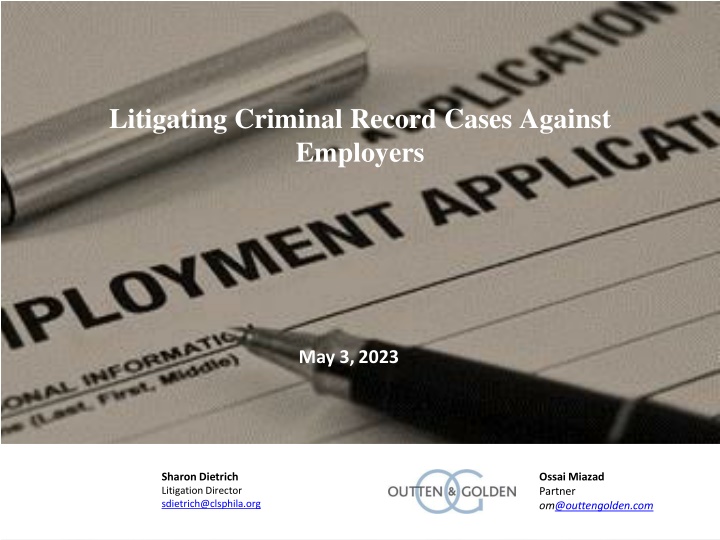 litigating criminal record cases against employers