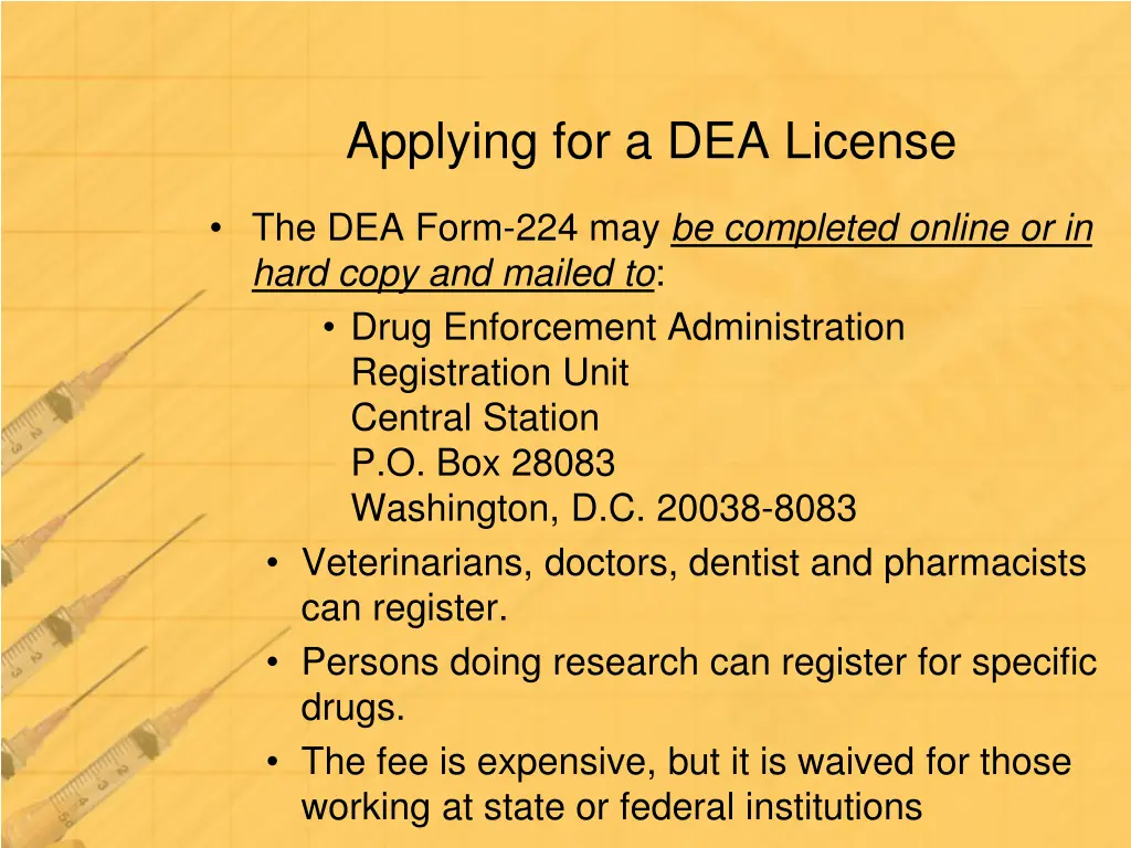 applying for a dea license