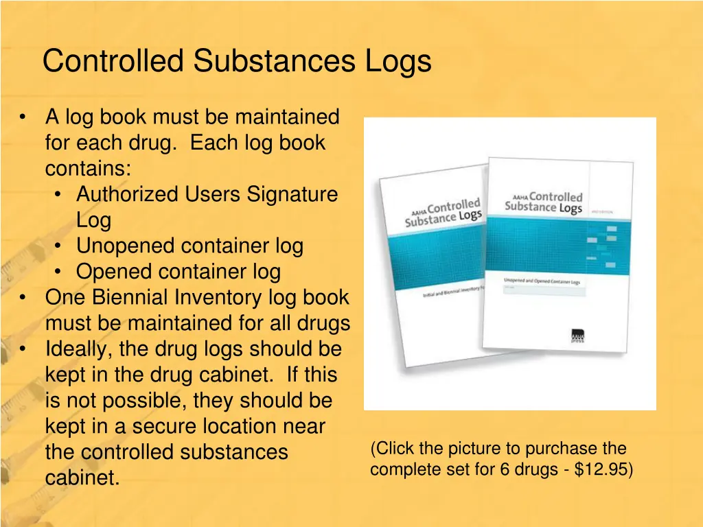 controlled substances logs