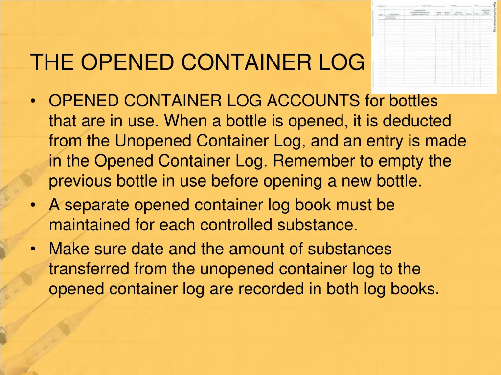 the opened container log 1