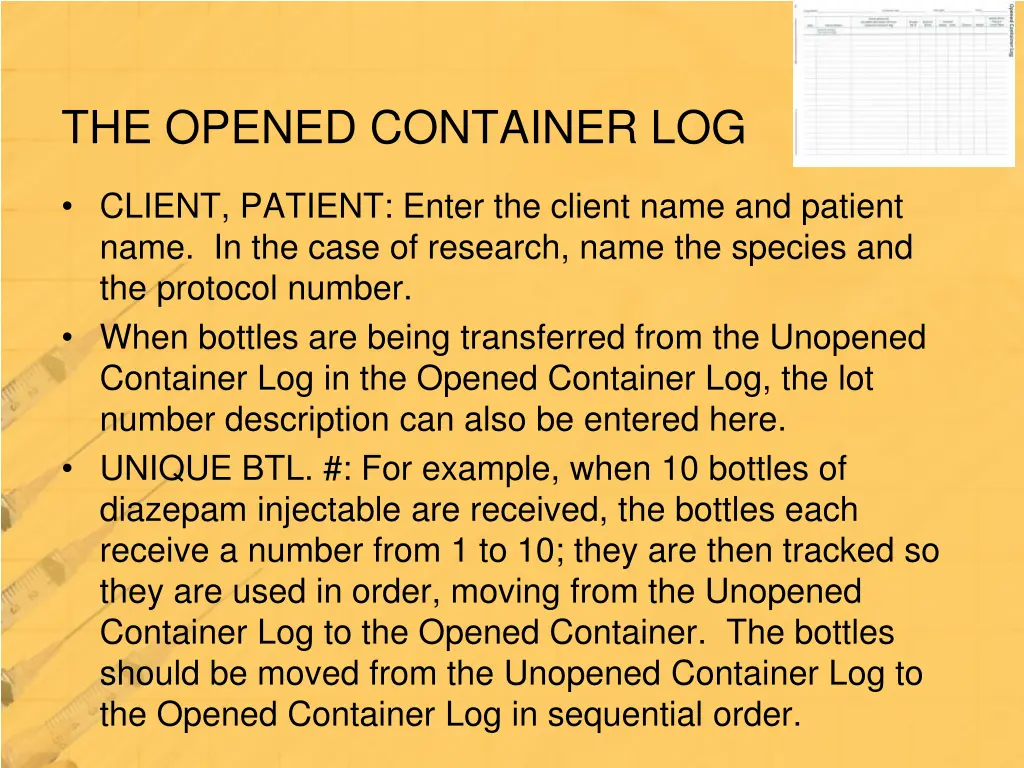 the opened container log 3