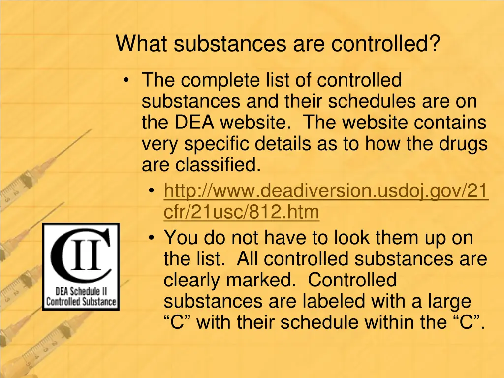 what substances are controlled