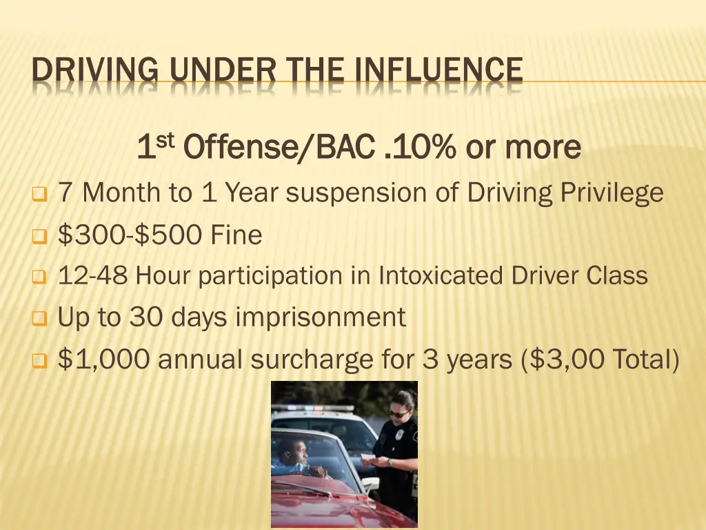 driving under the influence