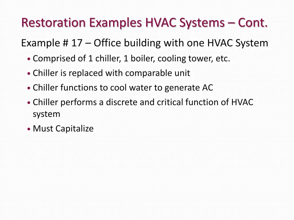 restoration examples hvac systems cont