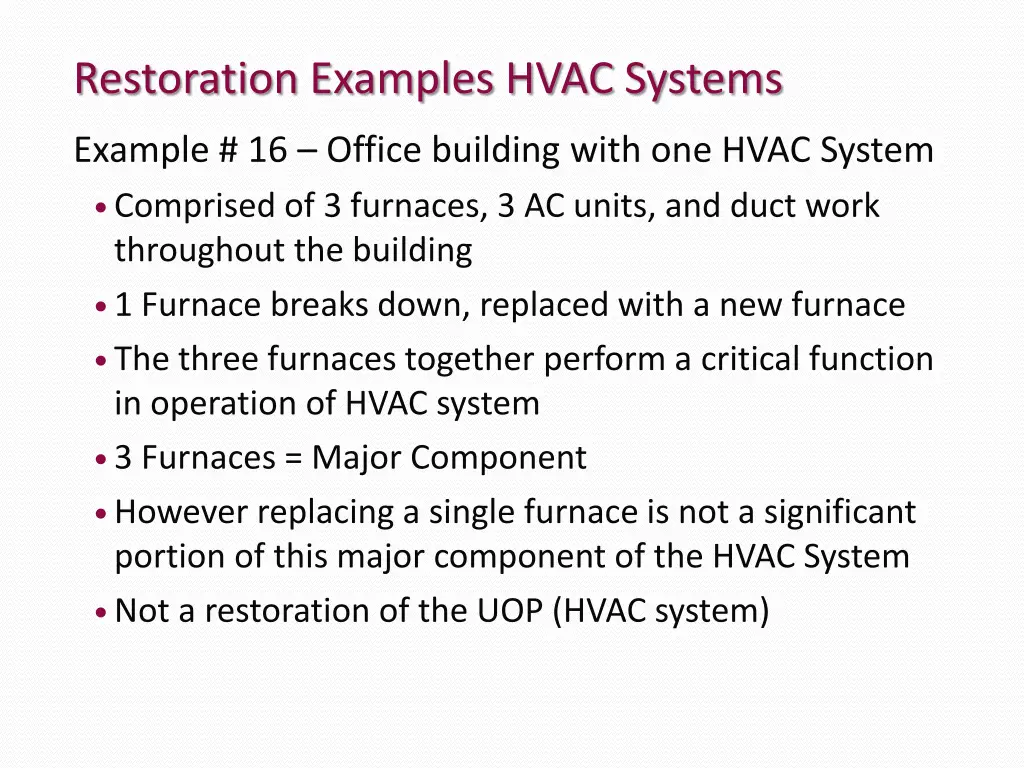 restoration examples hvac systems