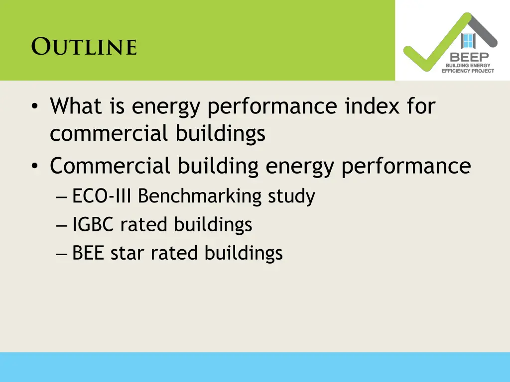 what is energy performance index for commercial