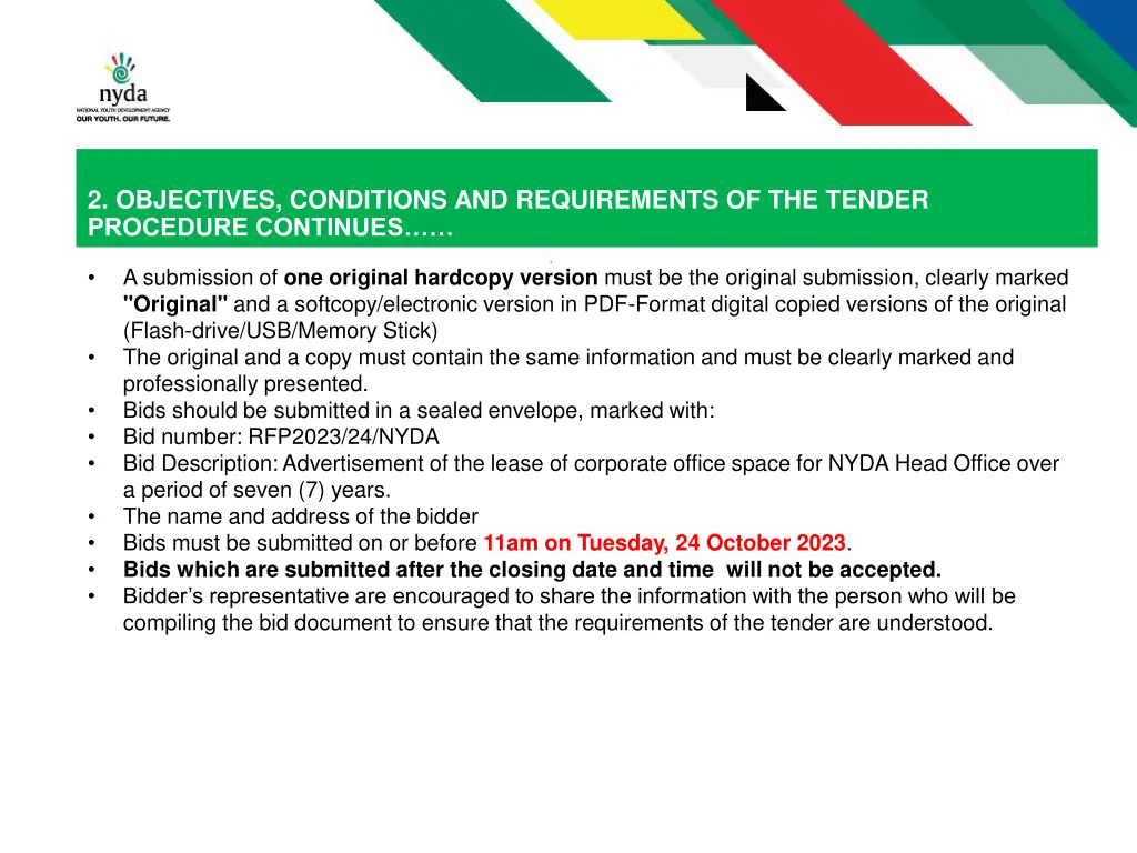 2 objectives conditions and requirements 1