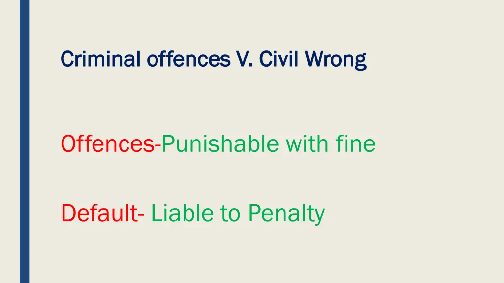 criminal offences v civil wrong criminal offences