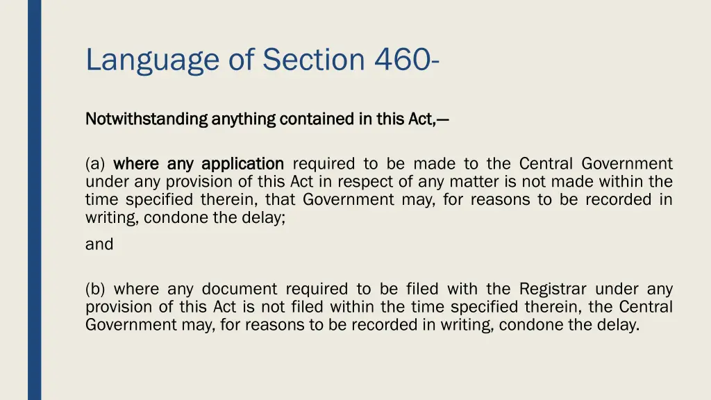 language of section 460