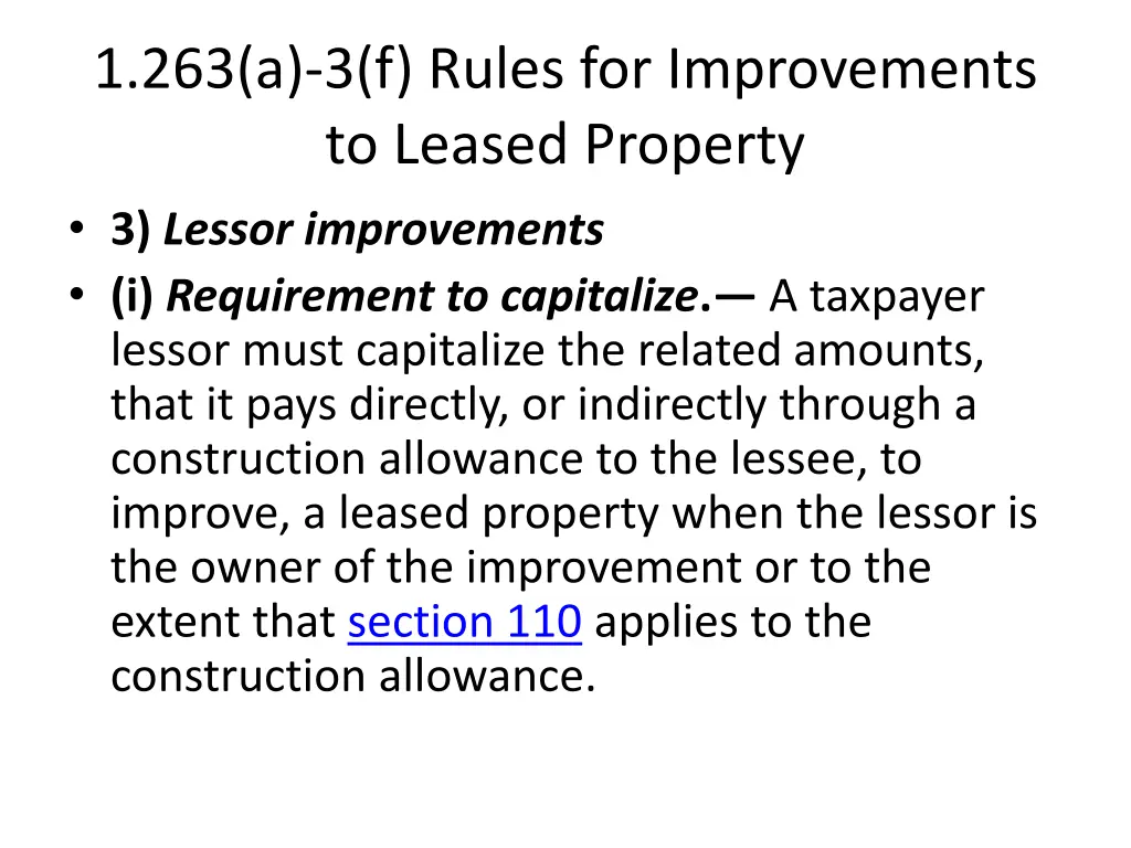 1 263 a 3 f rules for improvements to leased