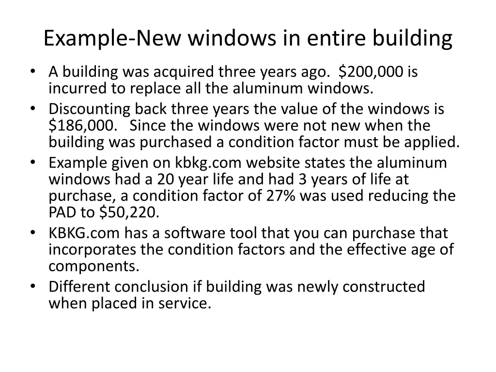 example new windows in entire building