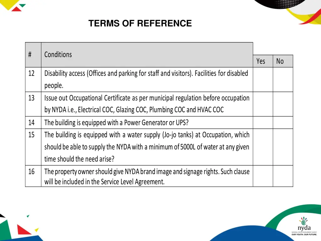 terms of reference 6