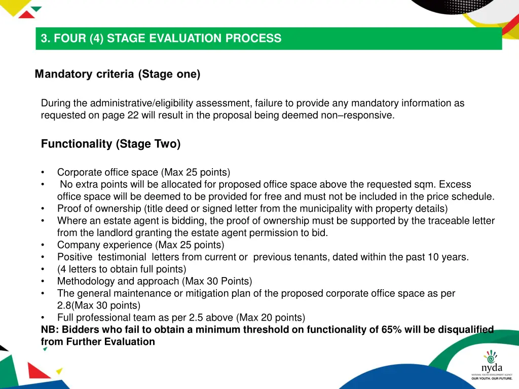 the tender procedure 3 four 4 stage evaluation