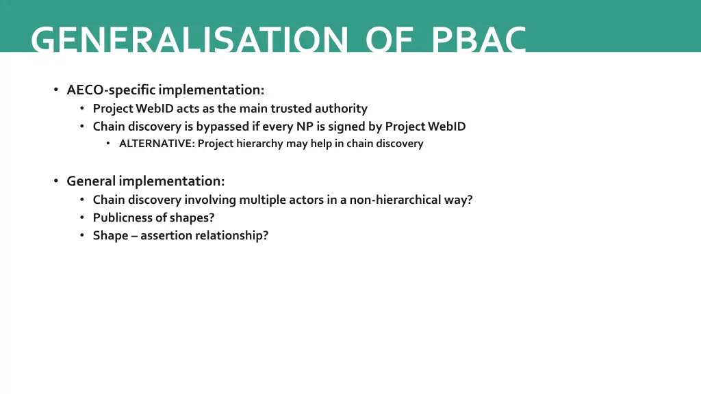 generalisation of pbac