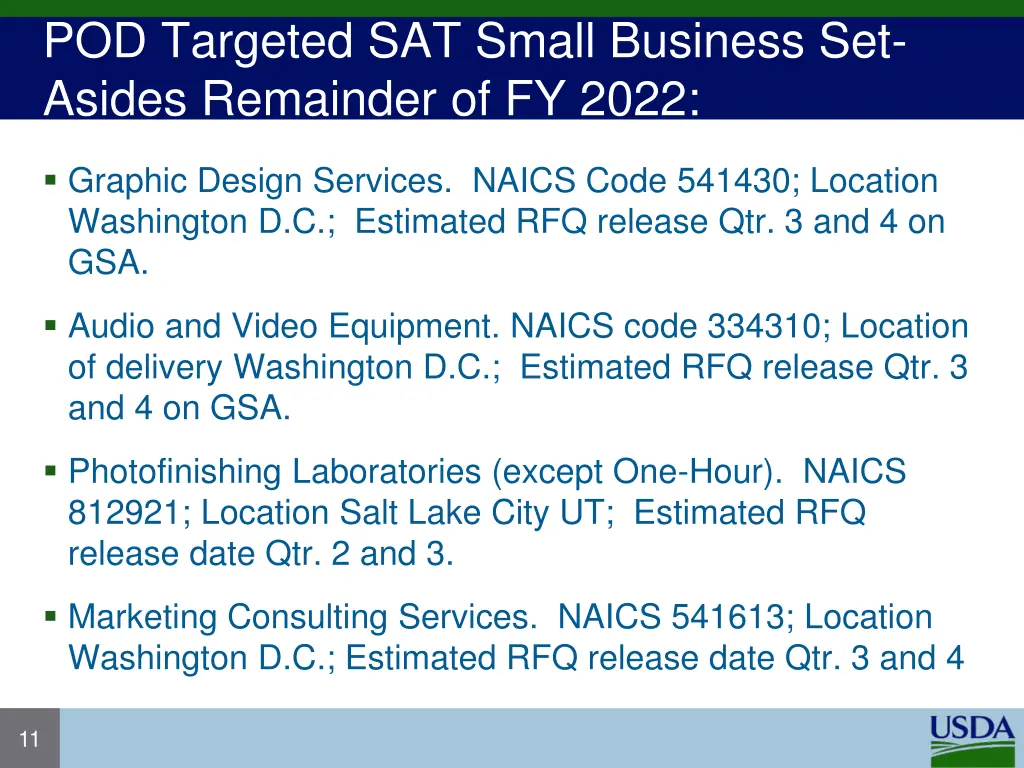 pod targeted sat small business set asides