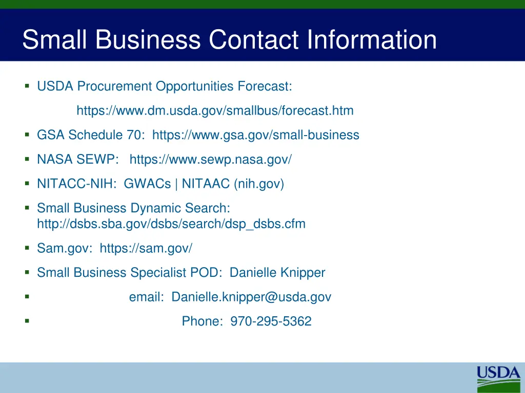 small business contact information