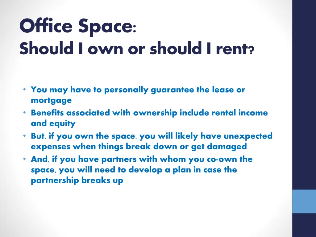 office space should i own or should i rent