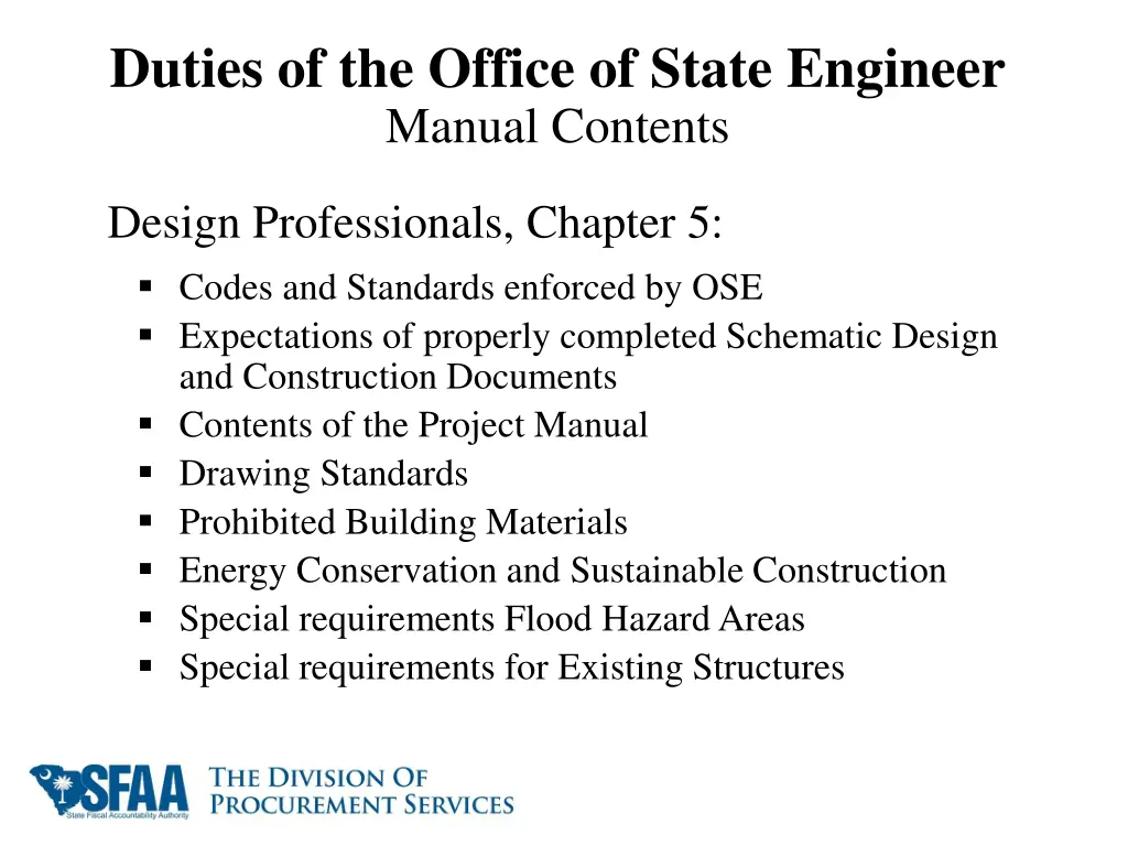 duties of the office of state engineer manual 1