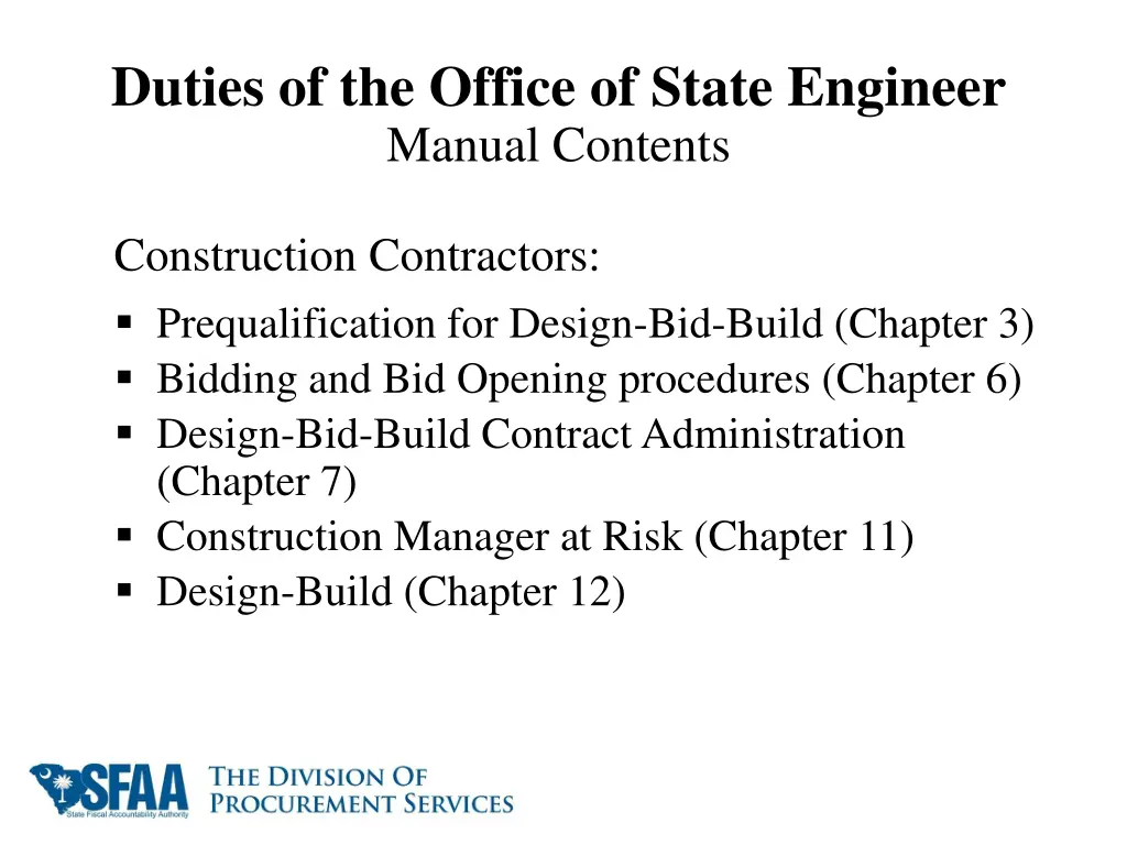 duties of the office of state engineer manual 2