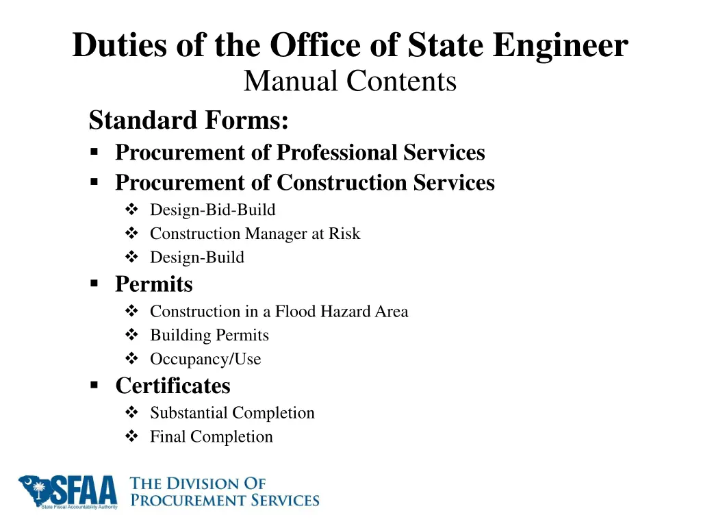 duties of the office of state engineer manual 4